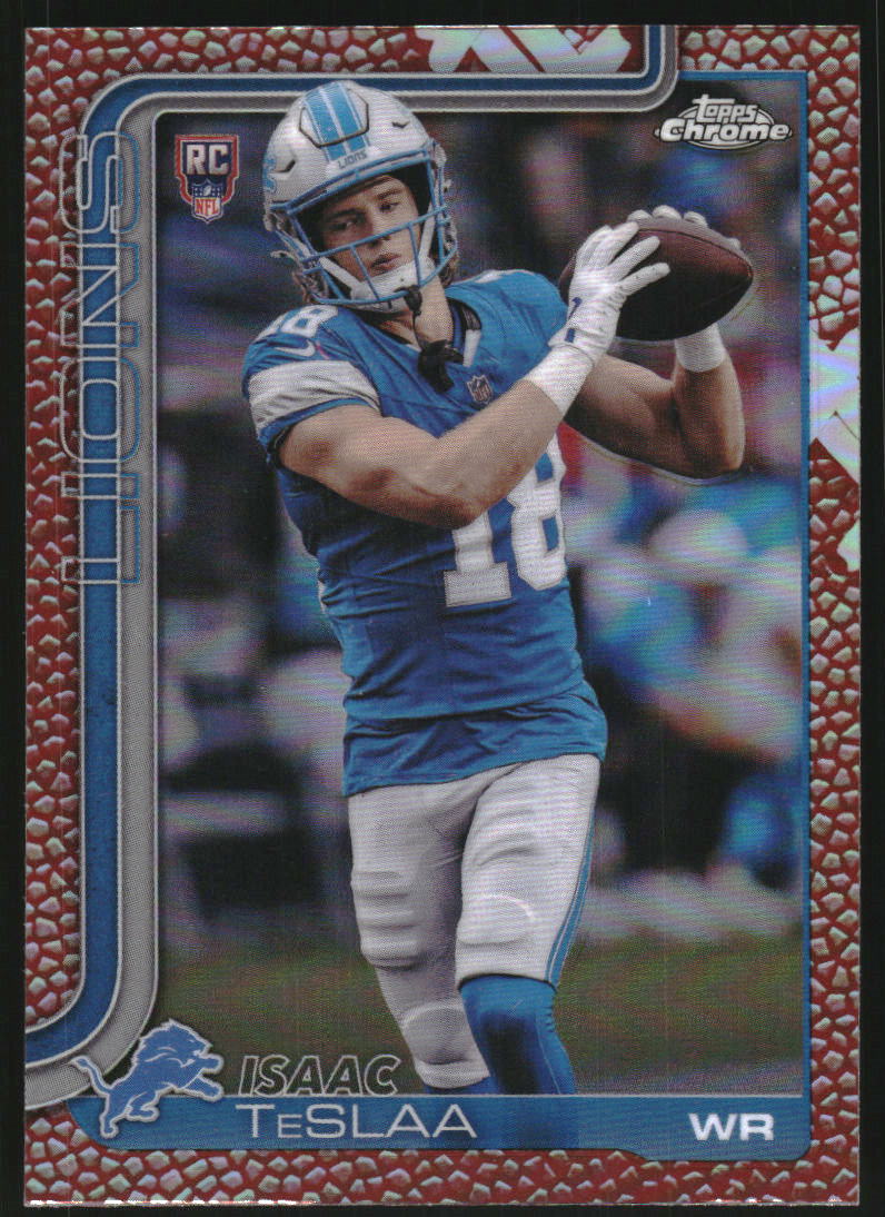 2025 Topps Chrome Football Leather Refractors #320 Isaac TeSlaa
