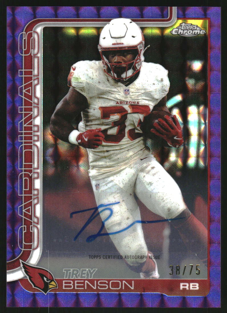 2025 Topps Chrome Autographs Purple Geometric Refractors #BATRB Trey Benson Auto /75
