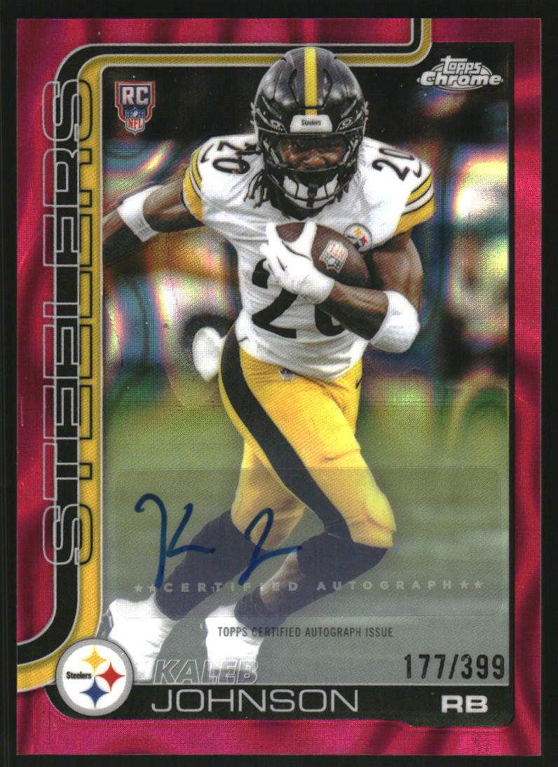 2025 Topps Chrome Rookie Autographs Magenta Lava Refractors #RAKJ Kaleb Johnson Auto /399