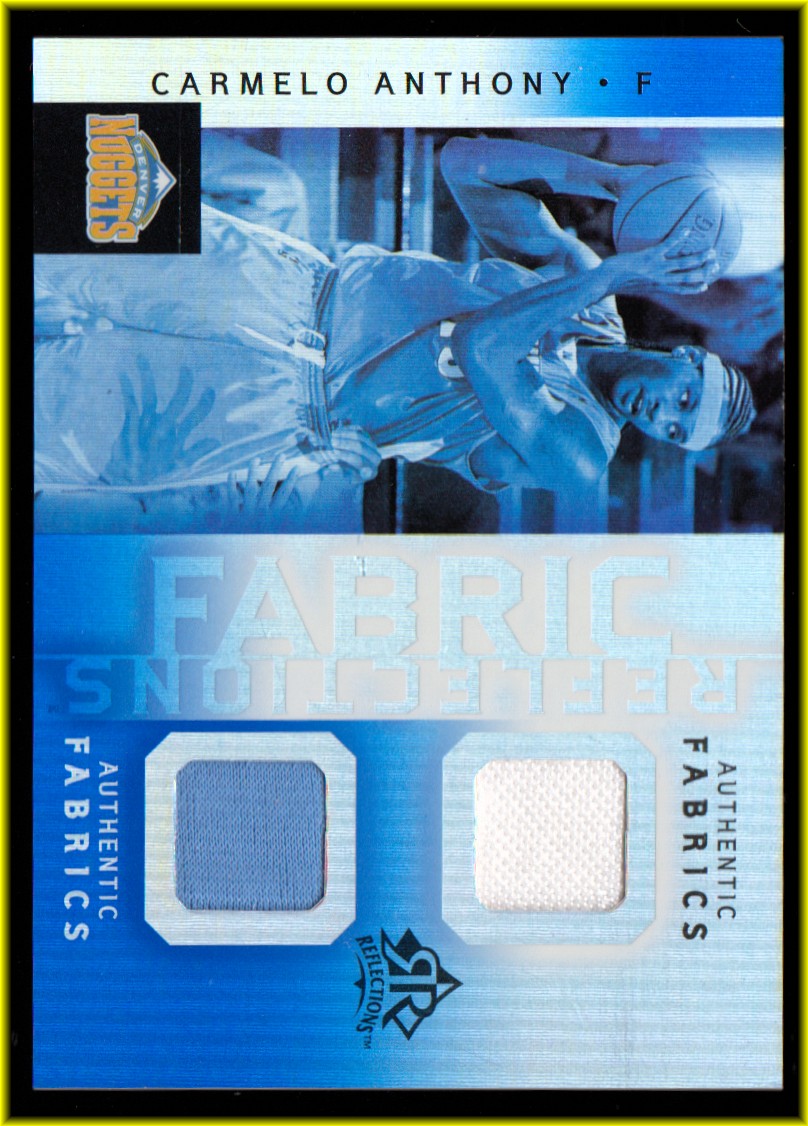 2005-06 Reflections Fabrics Dual Swatch Blue #CA Carmelo Anthony
