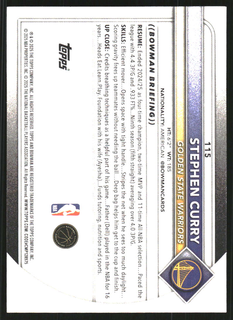 2025-26 Bowman #115 Stephen Curry
