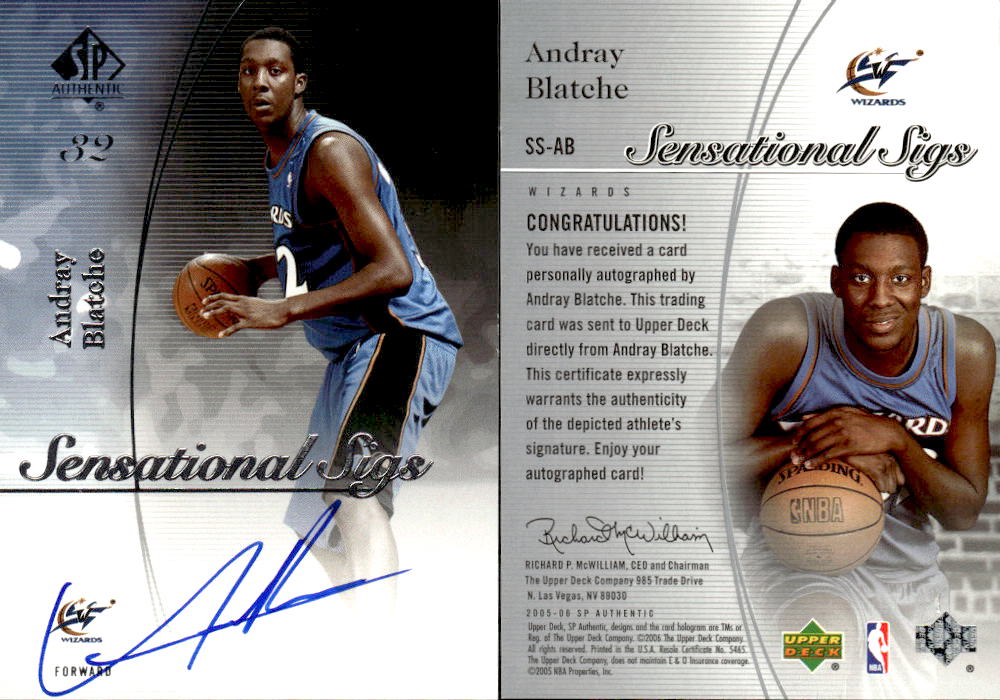 2005-06 SP Authentic Sensational Sigs #AB Andray Blatche