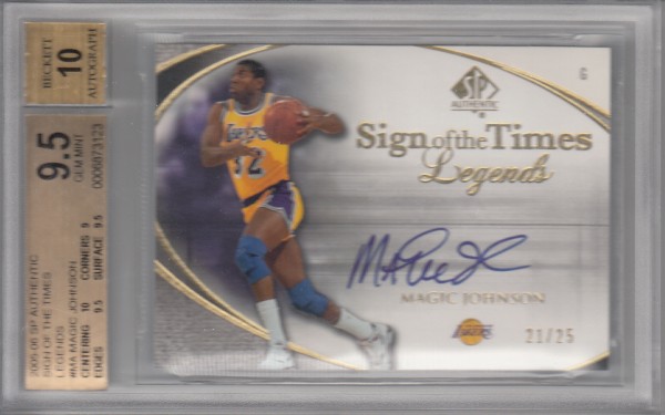 2005-06 SP Authentic Sign of the Times Legends #MA Magic Johnson