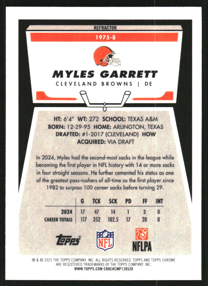 2025 Topps Chrome '75 Topps Refractors #19758 Myles Garrett