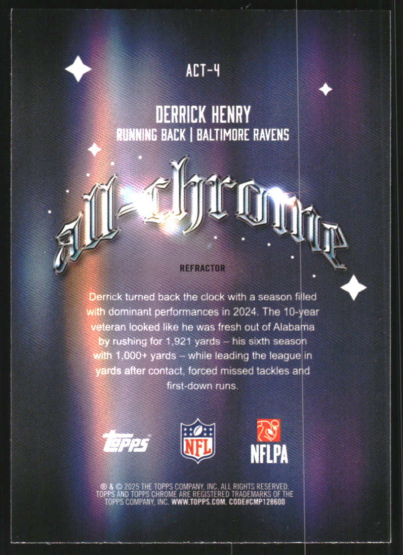 2025 Topps Chrome All Chrome Team Refractors #ACT4 Derrick Henry