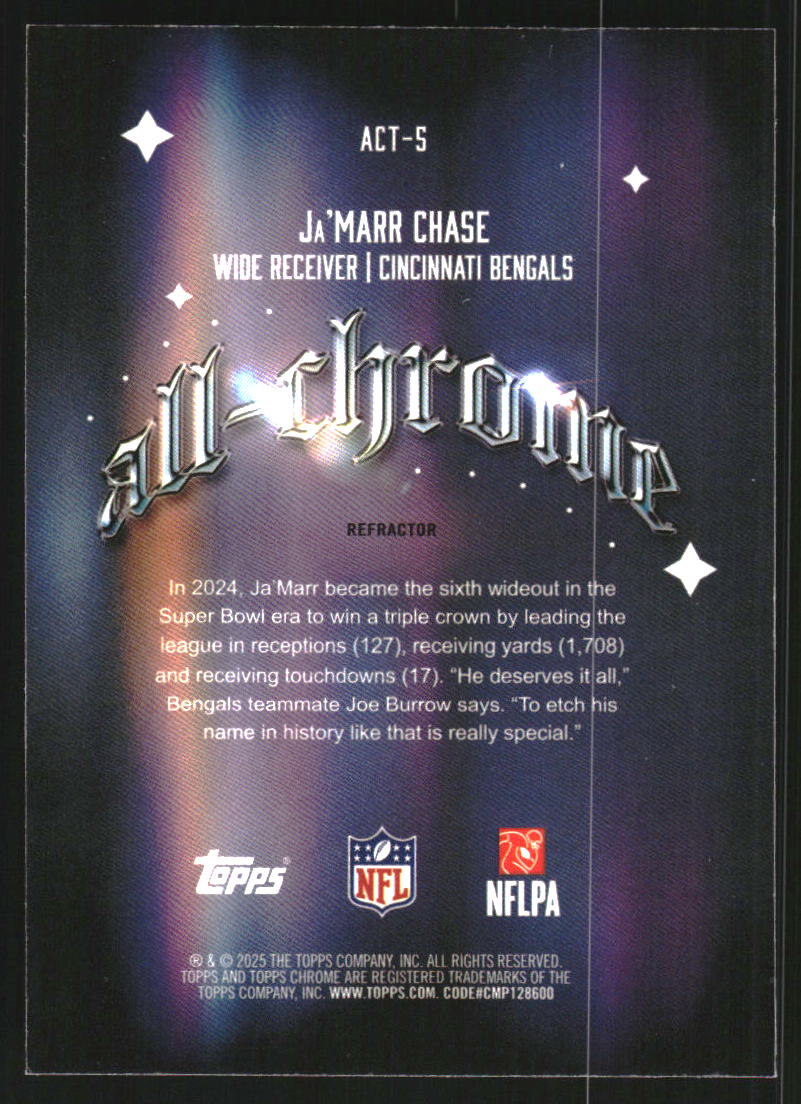 2025 Topps Chrome All Chrome Team Refractors #ACT5 Ja'Marr Chase