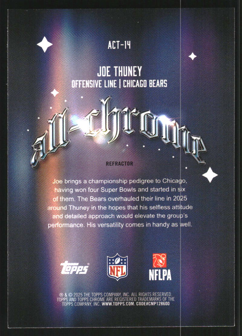 2025 Topps Chrome All Chrome Team Refractors #ACT14 Joe Thuney