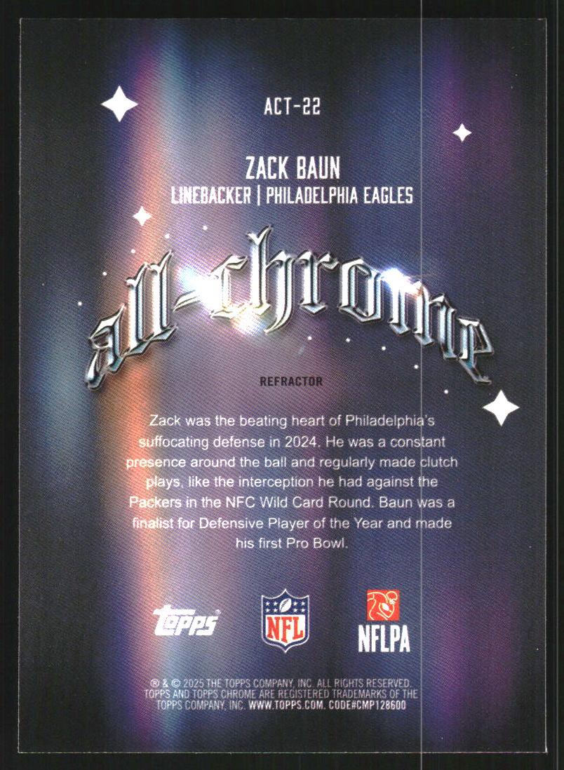 2025 Topps Chrome All Chrome Team Refractors #ACT22 Zack Baun