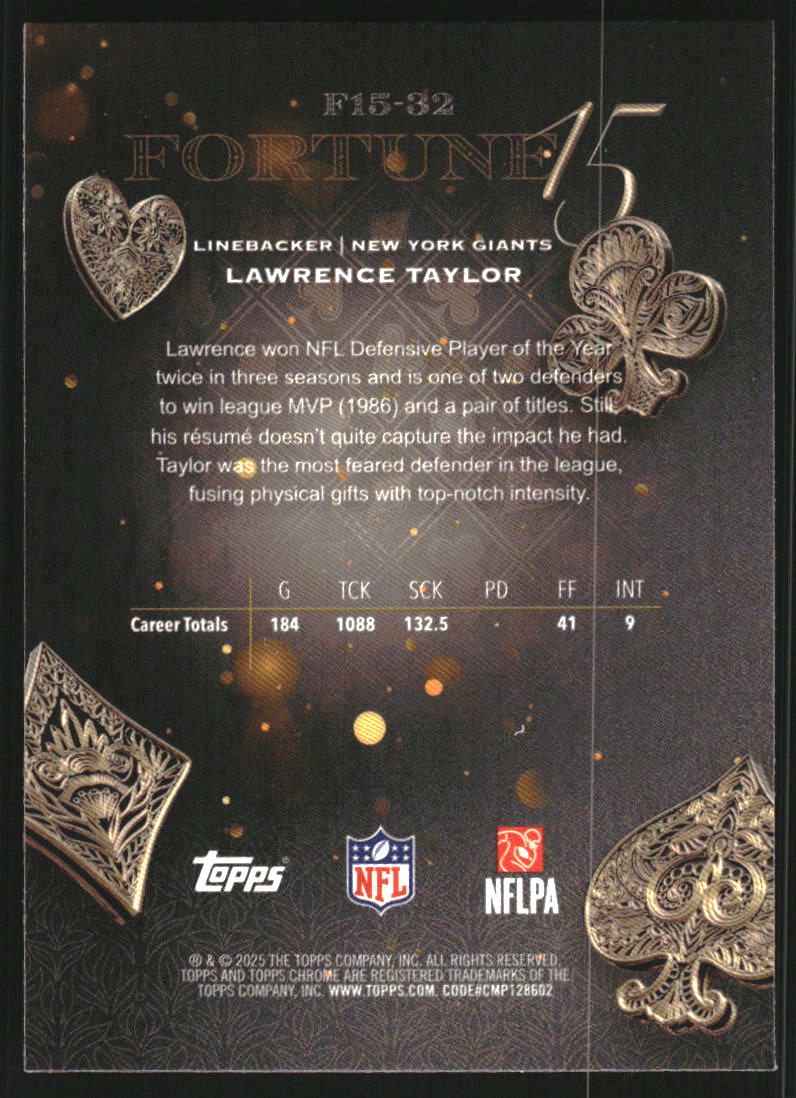 2025 Topps Chrome Fortune 15 Xfractors #F1532 Lawrence Taylor