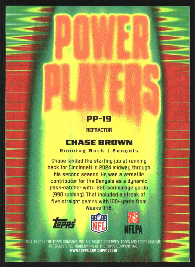 2025 Topps Chrome Power Players Refractors #PP19 Chase Brown