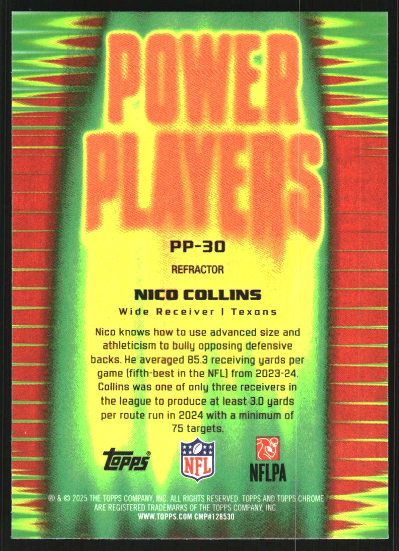 2025 Topps Chrome Power Players Refractors #PP30 Nico Collins