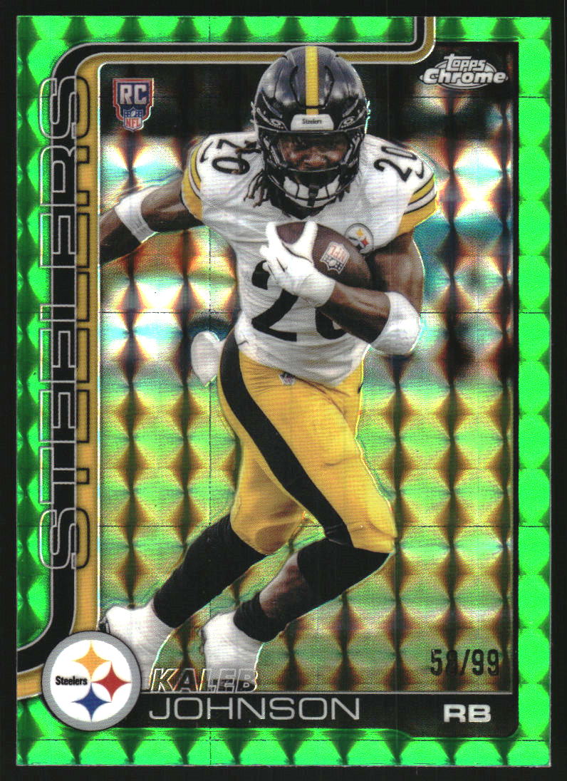 2025 Topps Chrome Green Geometric Refractors #323 Kaleb Johnson /99