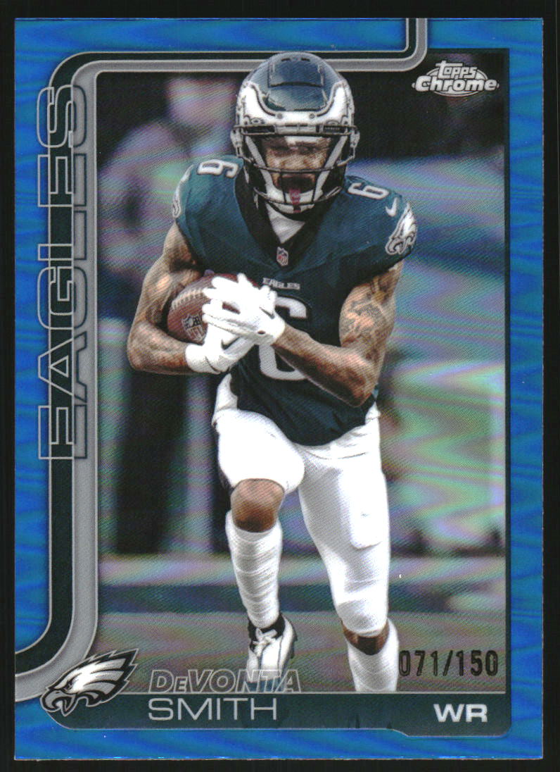 2025 Topps Chrome Blue Refractors #244 DeVonta Smith /150