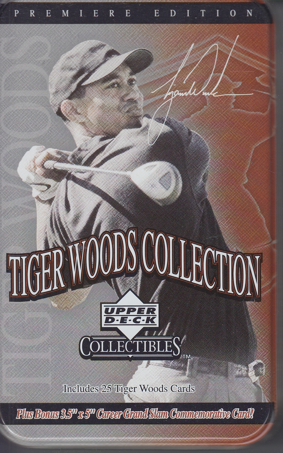 2001 Upper Deck Tiger Woods Collection #NNO Tiger Woods Silver Tin