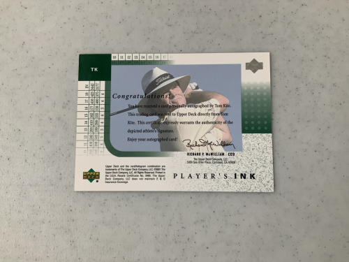 2001 Upper Deck Player's Ink #TK Tom Kite back image