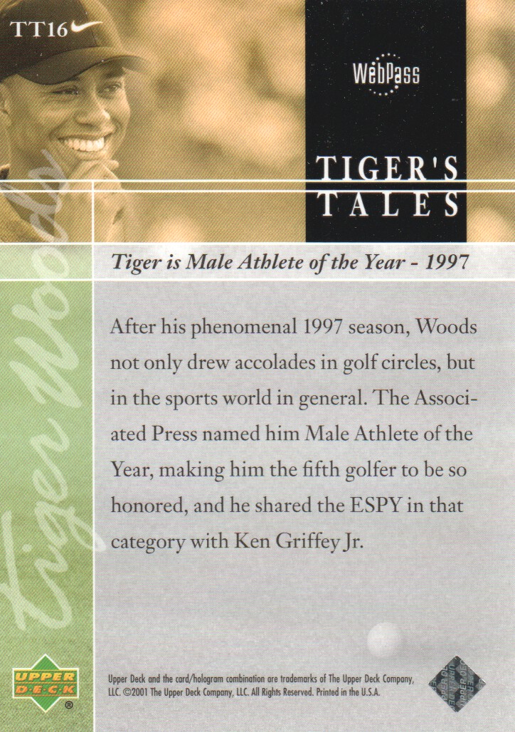 2001 Upper Deck Tiger's Tales #TT16 Tiger Woods back image