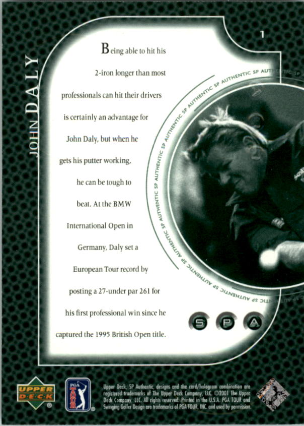 2001 SP Authentic Preview Golf Card Pick - Picture 3 of 117