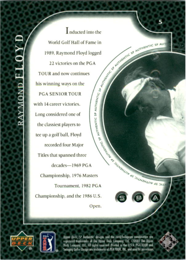 2001 SP Authentic Preview Golf Card Pick - Picture 11 of 117