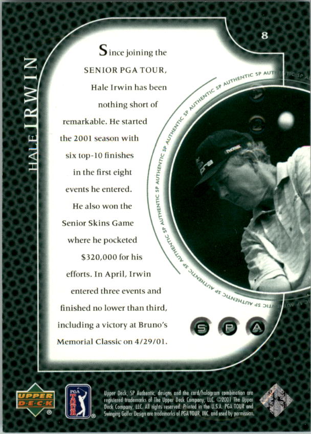 2001 SP Authentic Preview Golf Card Pick - Picture 17 of 117