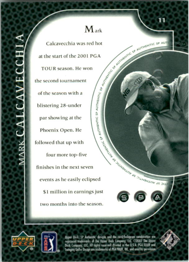 2001 SP Authentic Preview Golf Card Pick - Picture 23 of 117