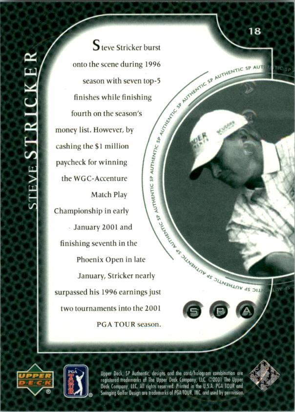 2001 SP Authentic Preview Golf Card Pick - Picture 37 of 117