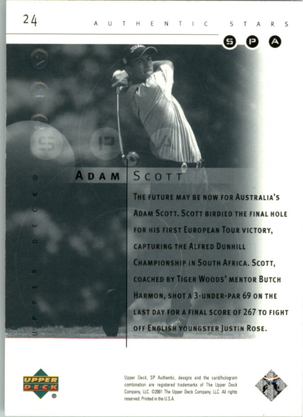 2001 SP Authentic Preview Golf Card Pick - Picture 47 of 117