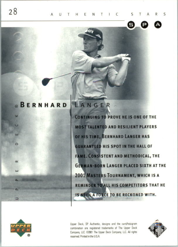 2001 SP Authentic Preview Golf Card Pick - Picture 55 of 117