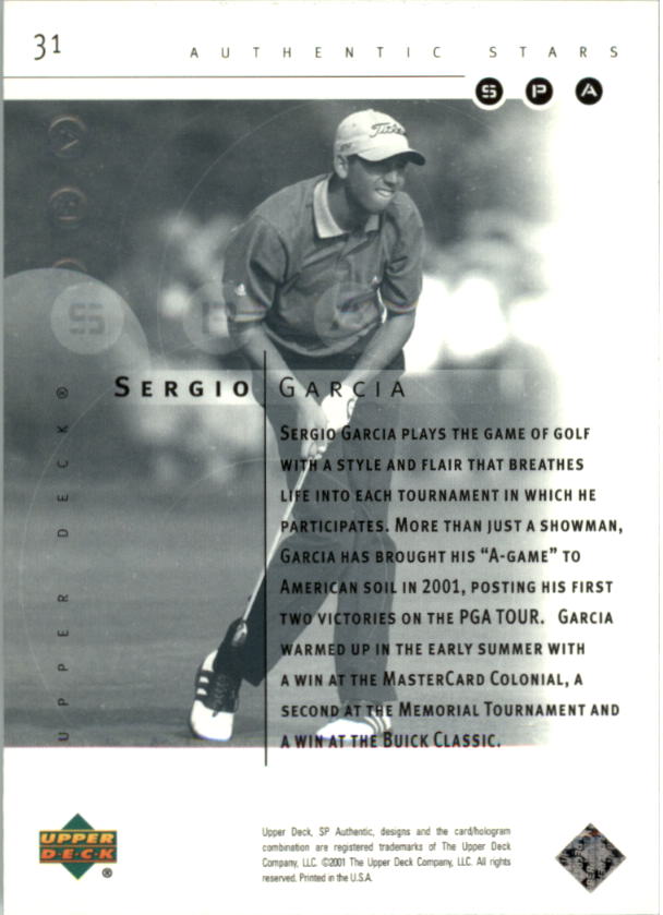 2001 SP Authentic Preview Golf Card Pick - Picture 61 of 117