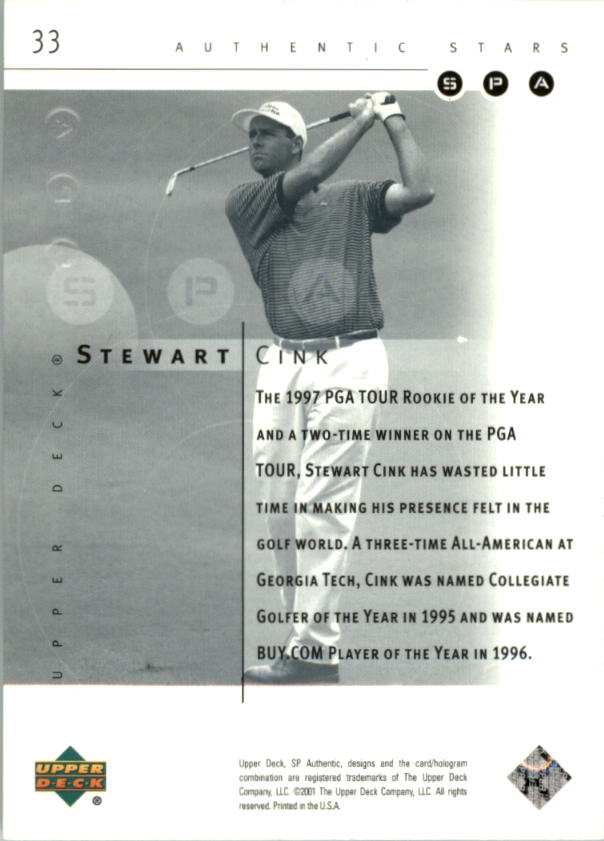 2001 SP Authentic Preview Golf Card Pick - Picture 65 of 117