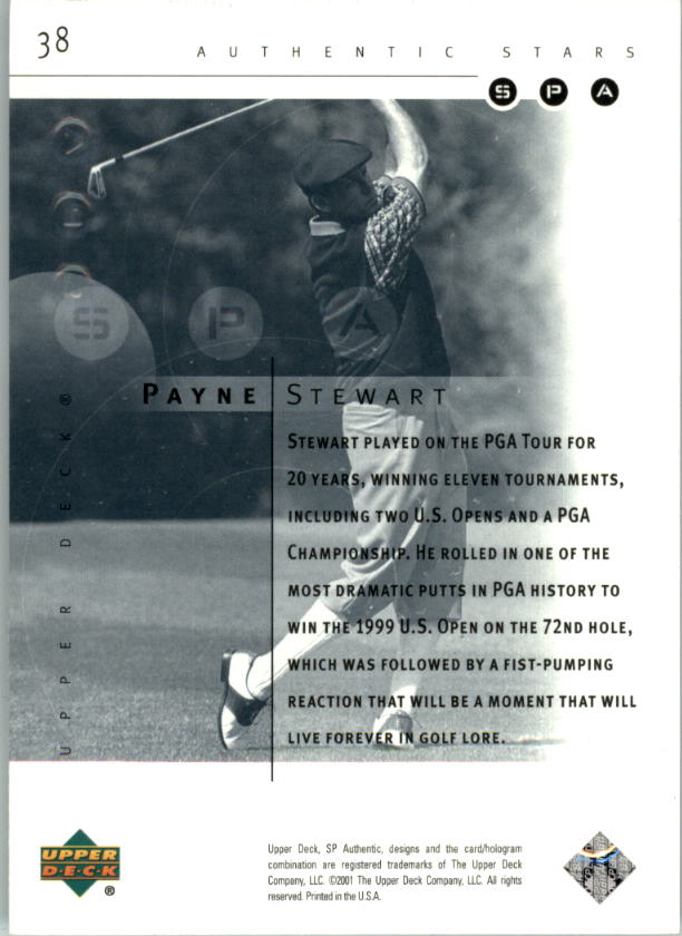 2001 SP Authentic Preview Golf Card Pick - Picture 73 of 117