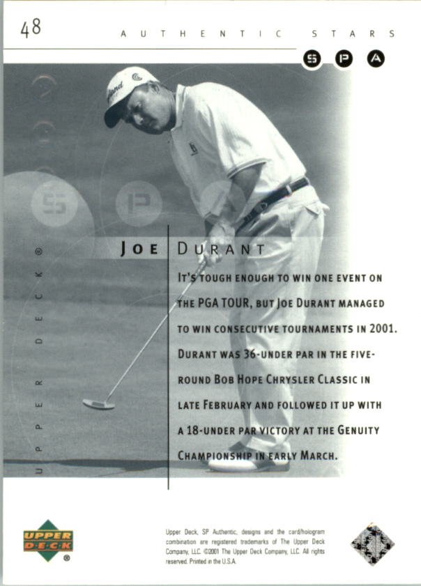 2001 SP Authentic Preview Golf Card Pick - Picture 93 of 117