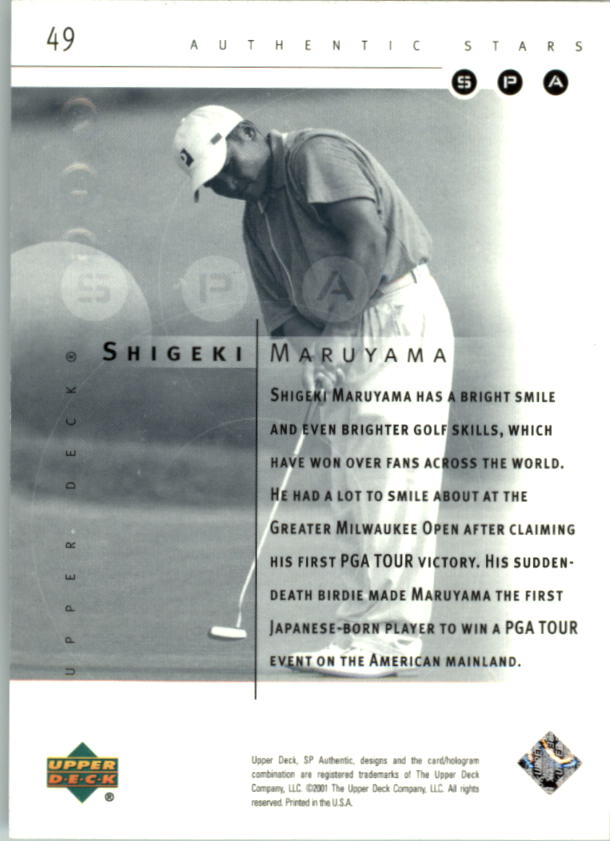 2001 SP Authentic Preview Golf Card Pick - Picture 95 of 117