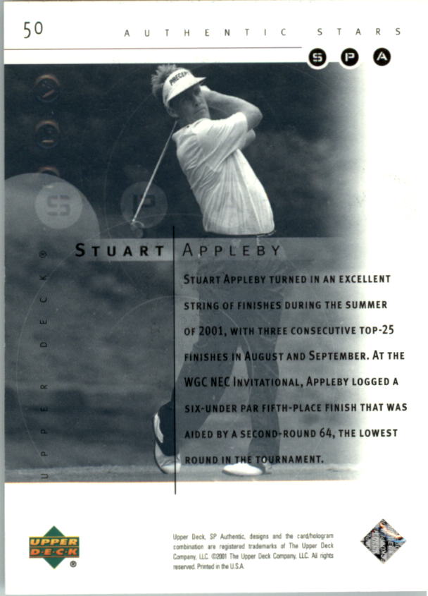 2001 SP Authentic Preview Golf Card Pick - Picture 97 of 117