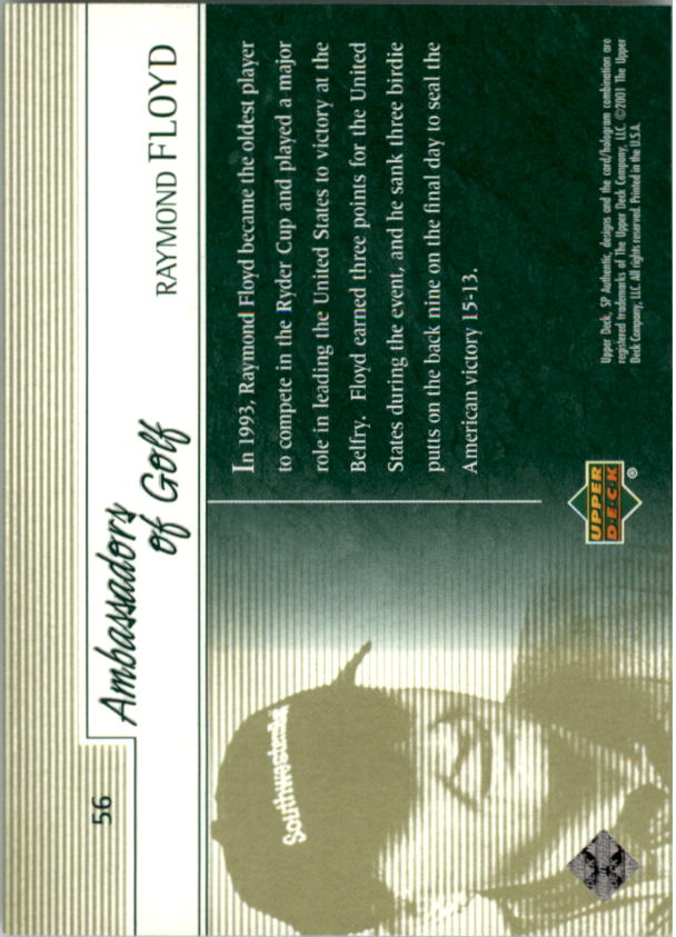 2001 SP Authentic Preview Golf Card Pick - Picture 109 of 117