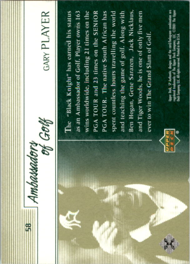2001 SP Authentic Preview Golf Card Pick - Picture 113 of 117