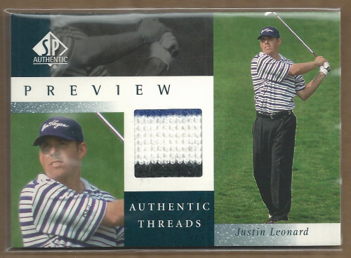 2001 SP Authentic Preview Authentic Threads #JLAT Justin Leonard