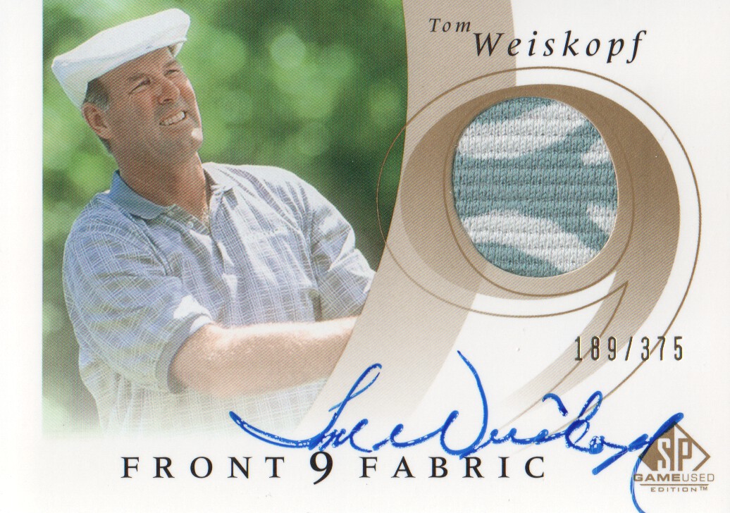 2002 SP Game Used Front 9 Fabric Autograph #WE Tom Weiskopf T1