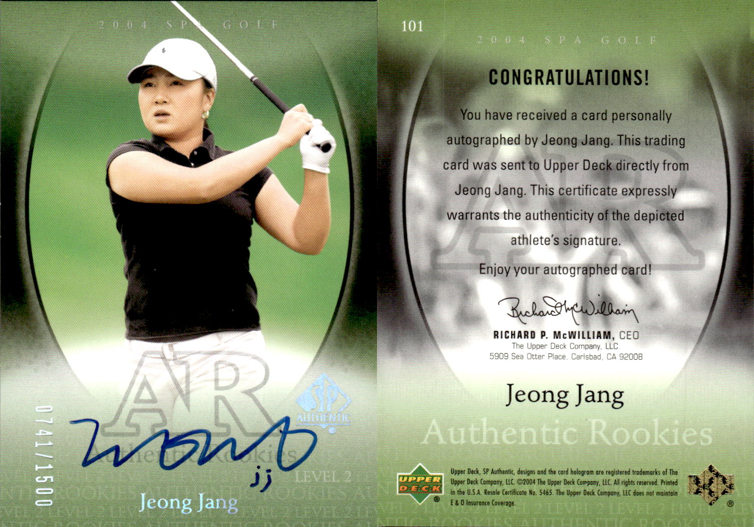 2004 SP Authentic #101 Jeong Jang AU/1500 RC