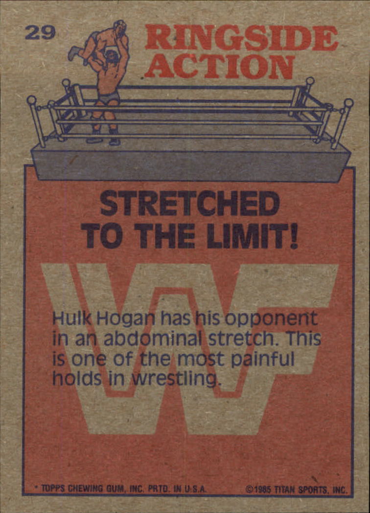 1985 Topps WWF #29 Stretched to the Limit! RA back image