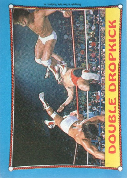 1987 Topps WWF #33 Double Dropkick RA