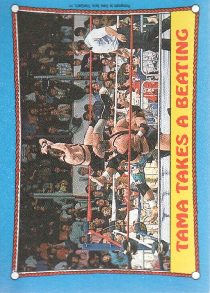 1987 Topps WWF #41 Tama Takes a Beating RA