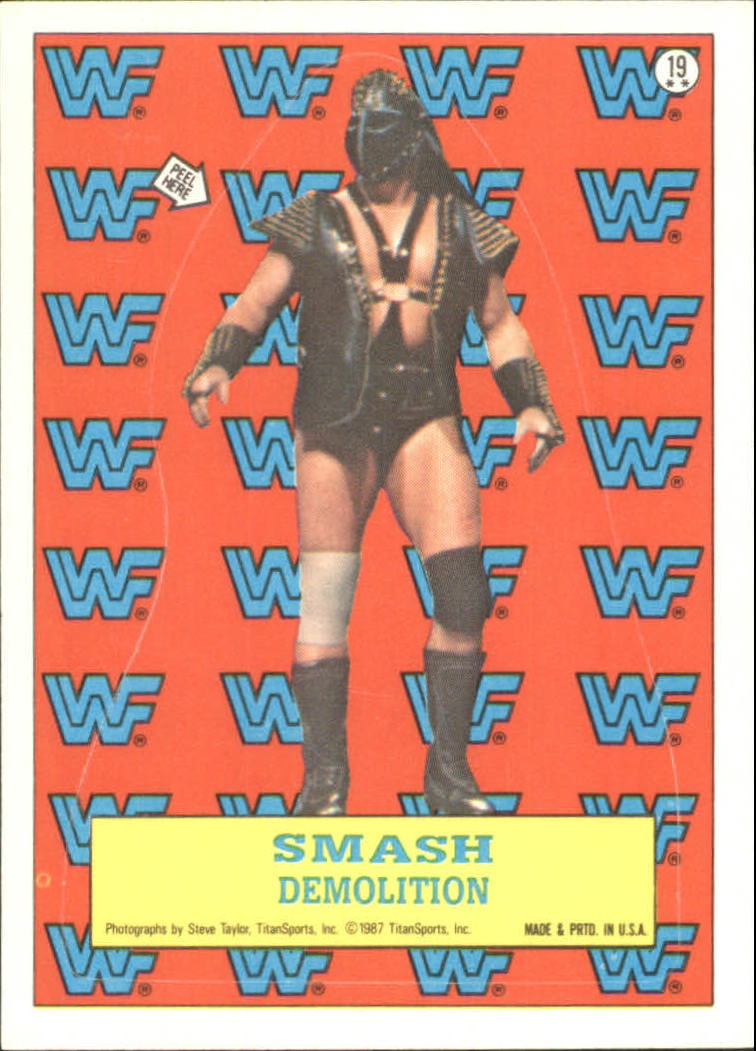 1987 Topps WWF Stickers #19 Smash Demolition