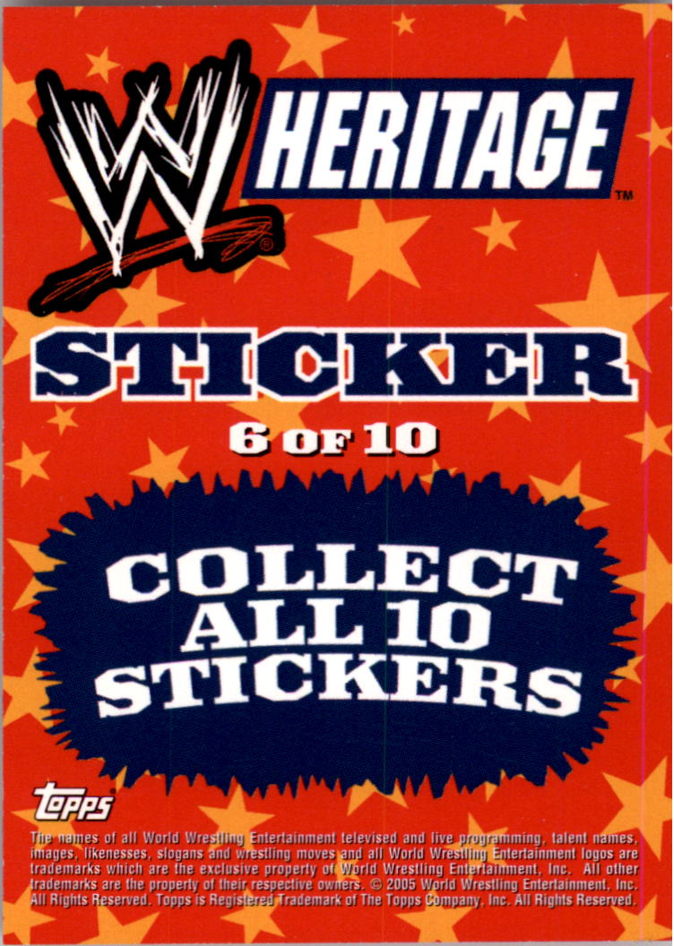 2005 Topps Heritage WWE Stickers #6 Kurt Angle back image