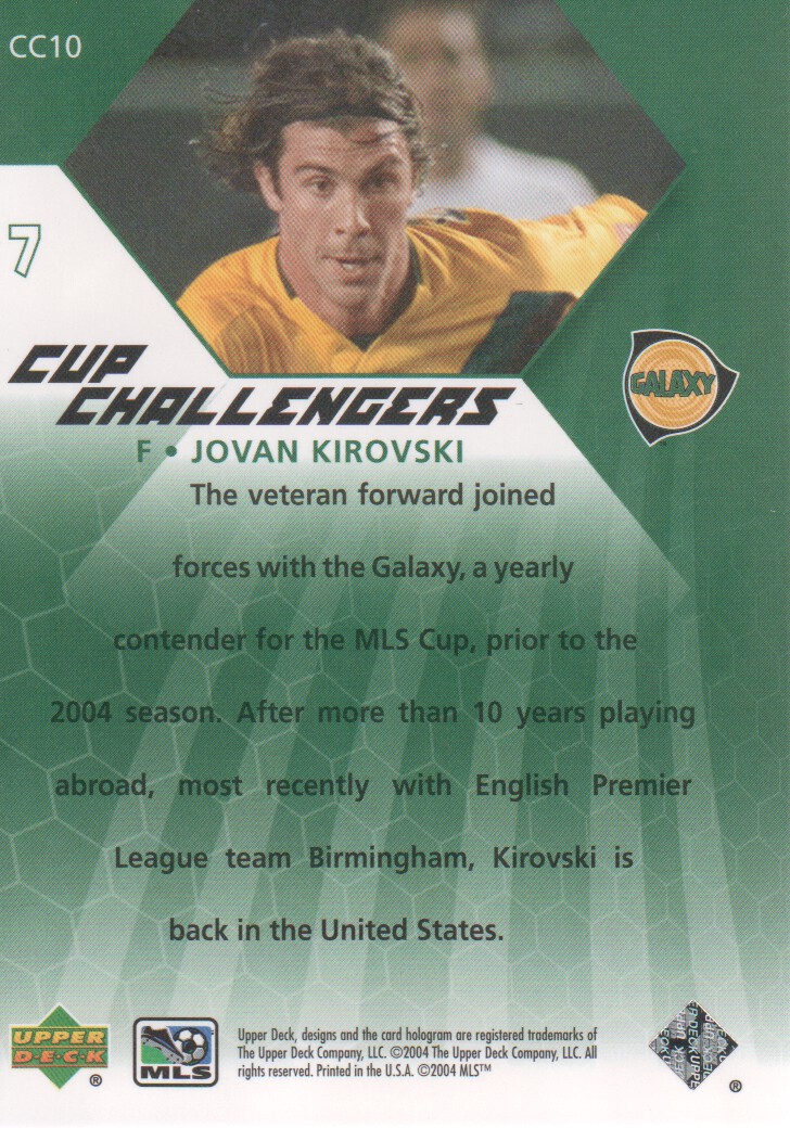 2004 Upper Deck MLS Cup Challengers #CC10 Jovan Kirovski back image