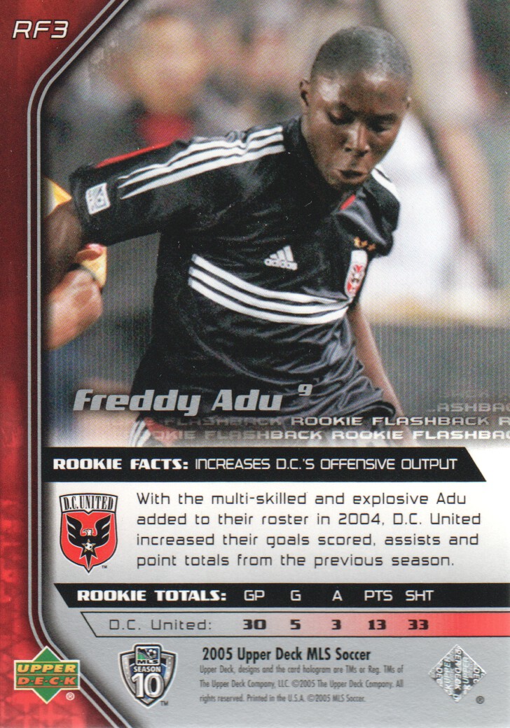 2005 Upper Deck MLS Rookie Flashbacks #RF3 Freddy Adu back image