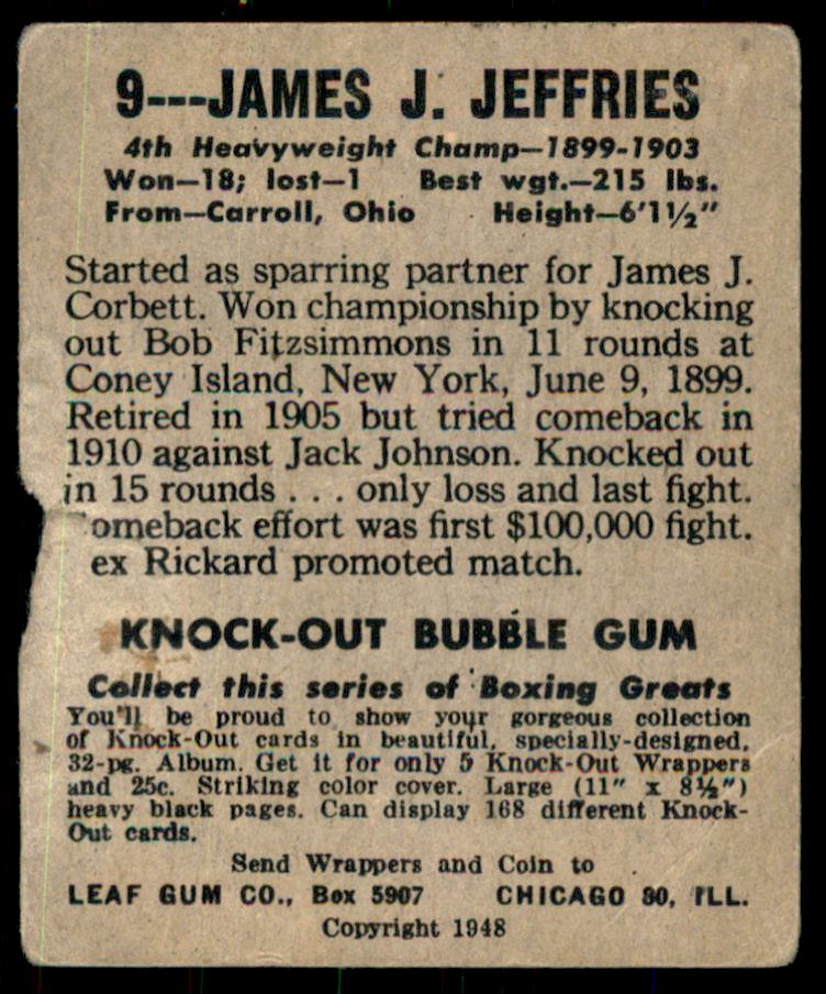 1948 Leaf #55 James J. Corbett back image
