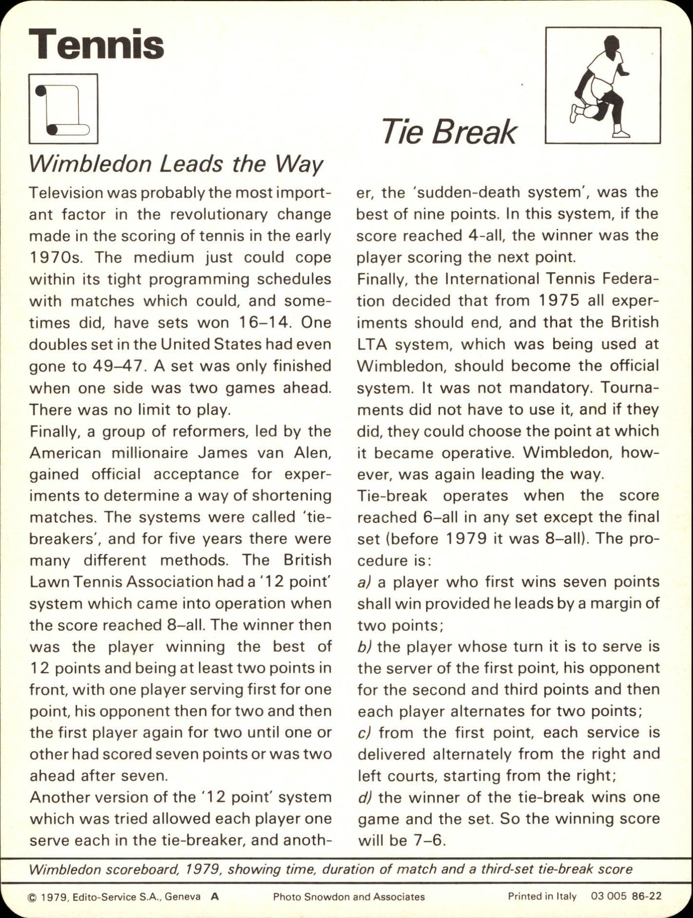 1977-79 Sportscaster Series 86 #8622 Tie Break back image