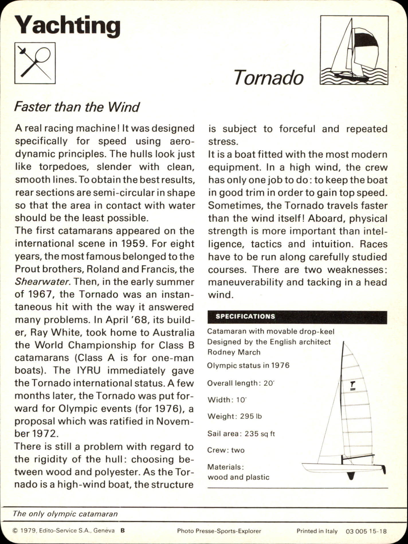 1977-79 Sportscaster Series 15 #1518 Tornado back image