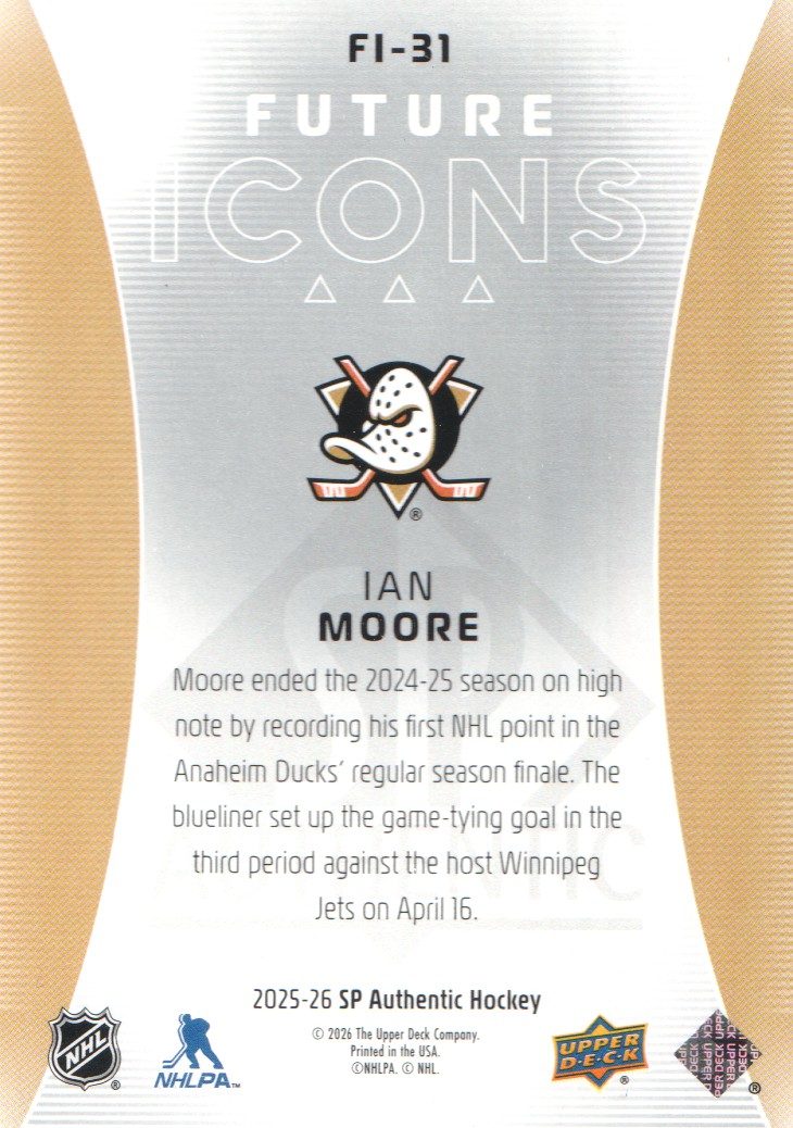 2025-26 SP Authentic Future Icon #FI31 Ian Moore back image