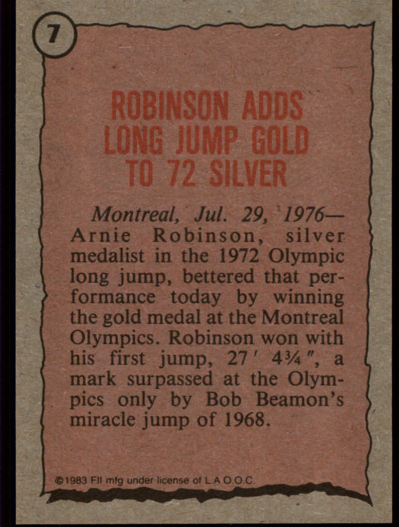 History's Greatest Olympians (1983 Topps) "Main Set" Cards #1 to #99 - Picture 13 of 183
